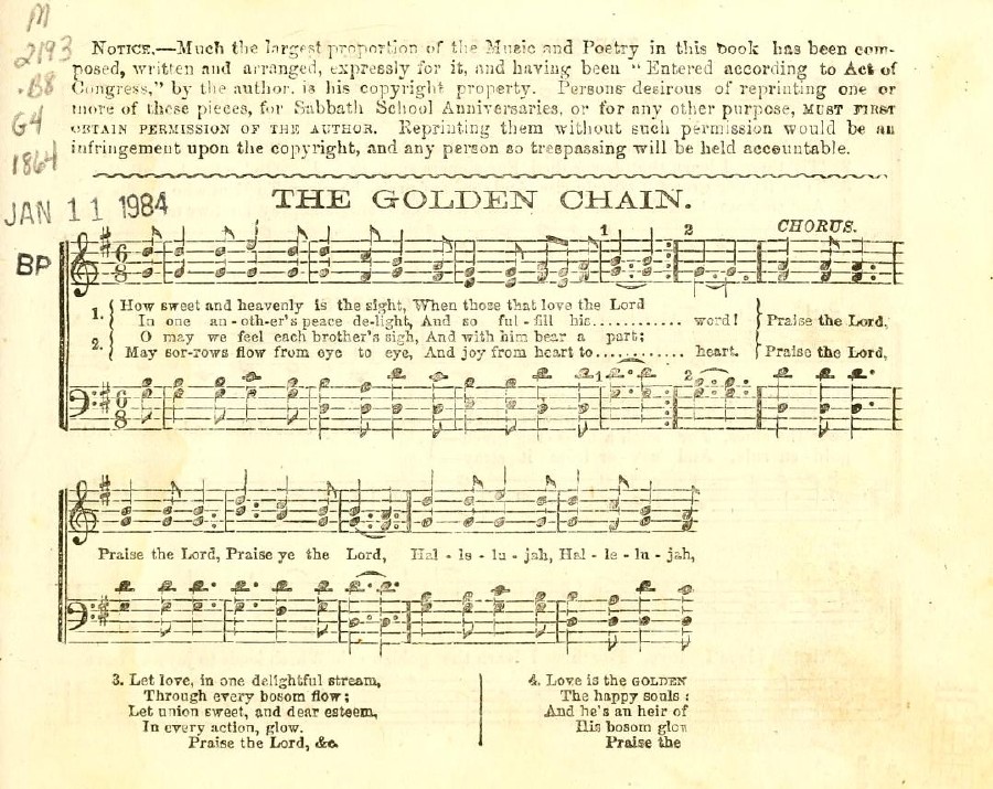 The Golden Chain, by William B. Bradbury