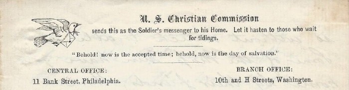 US Christian Commission letterhead