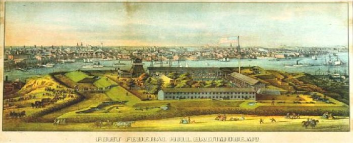 Fort Federal Hill lithograph