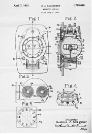 Salzgeber patent for magnetic compass