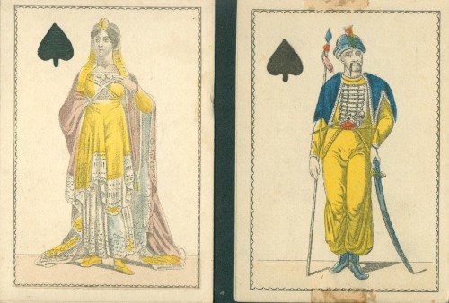 Queen and Jack of Spades showing influence of Oriental Empires